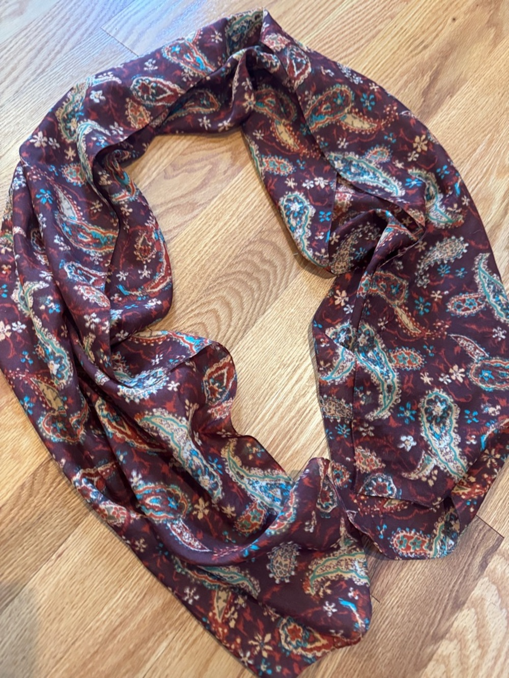 Paisley Print Brown Scarf